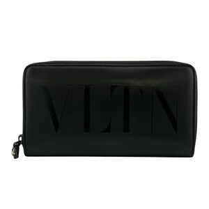 Valentino Garavani VLTN Round Zipper Logo Long Wallet, Black